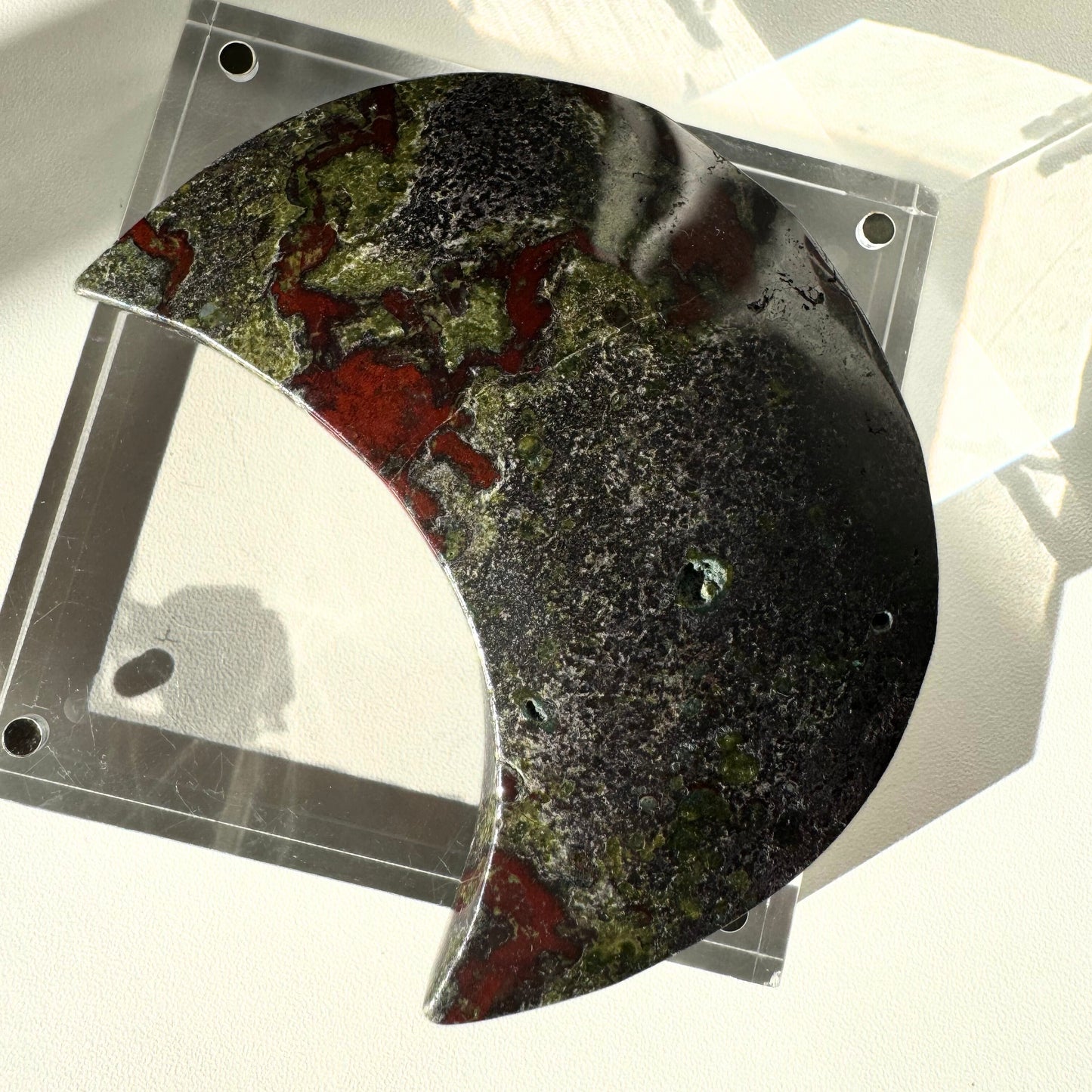 Dragon Stone Crystal Moon with Stand