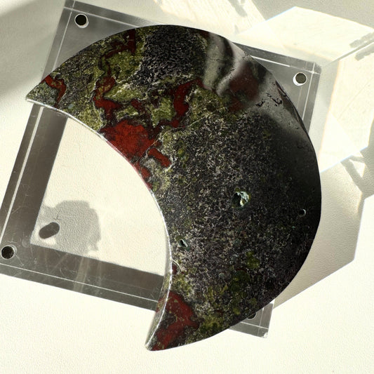 Dragon Stone Crystal Moon with Stand