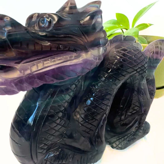 Rainbow Fluorite Crystal Dragon Carving #2 | Bespoke Crystals NZ
