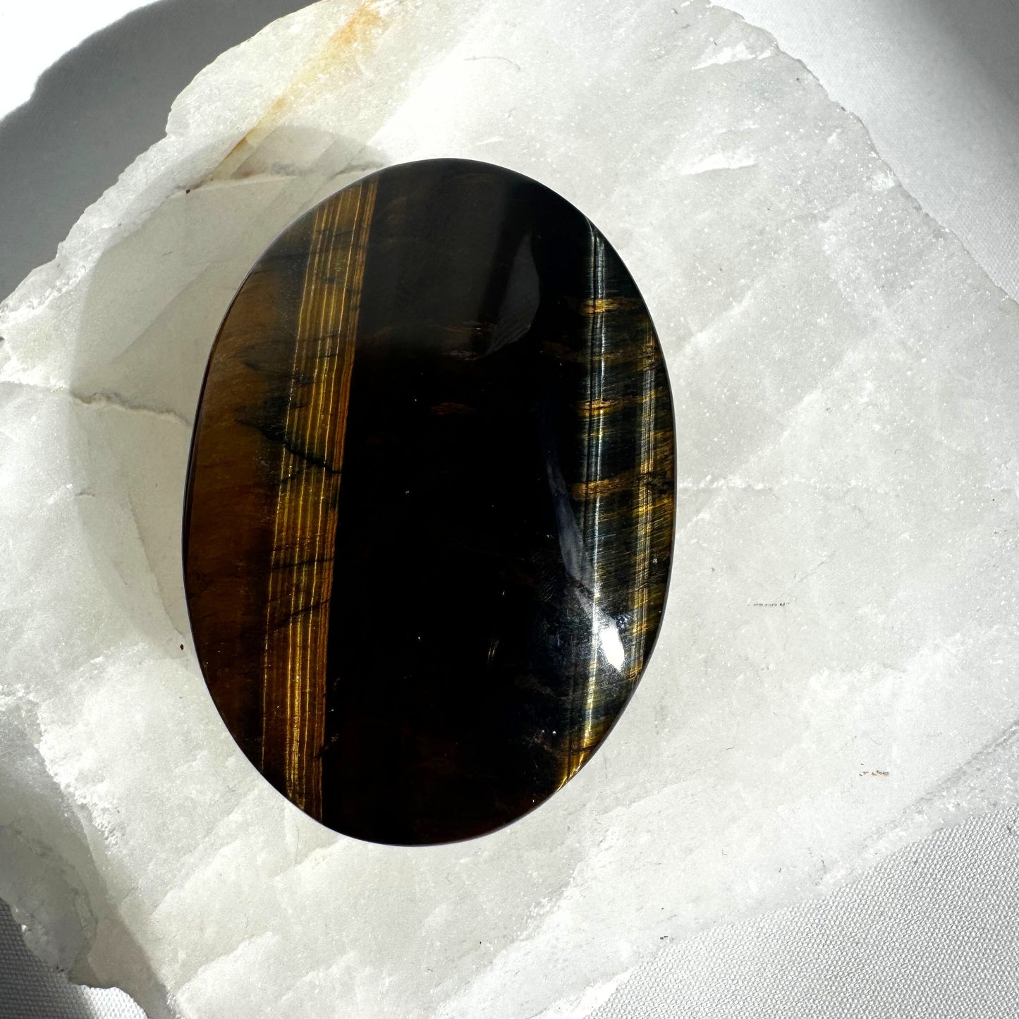 Blue Tigers Eye Palmstone #2 | Bespoke Crystals Auckland NZ