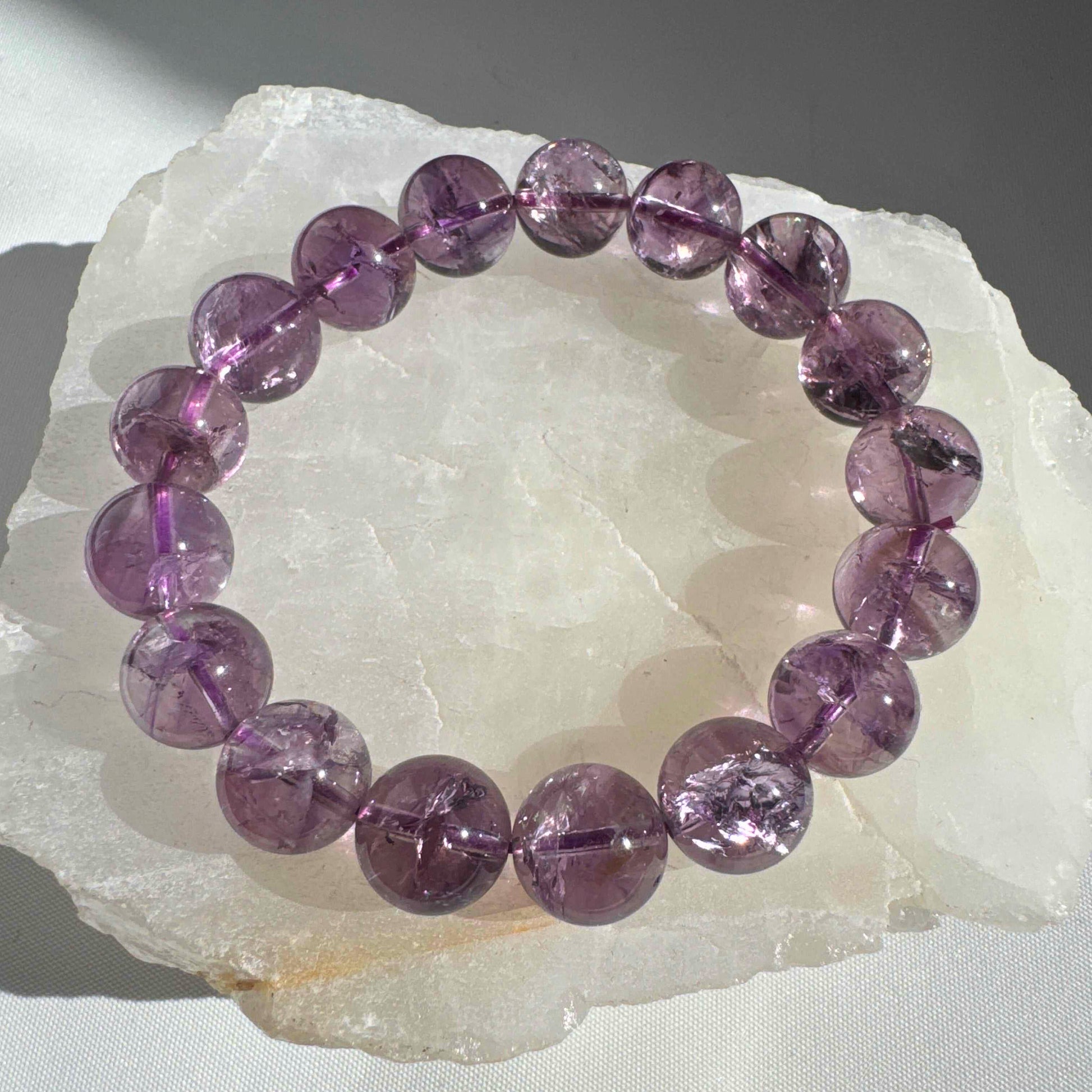 Amethyst Ice Bracelet 12mm | Bespoke Crystals NZ
