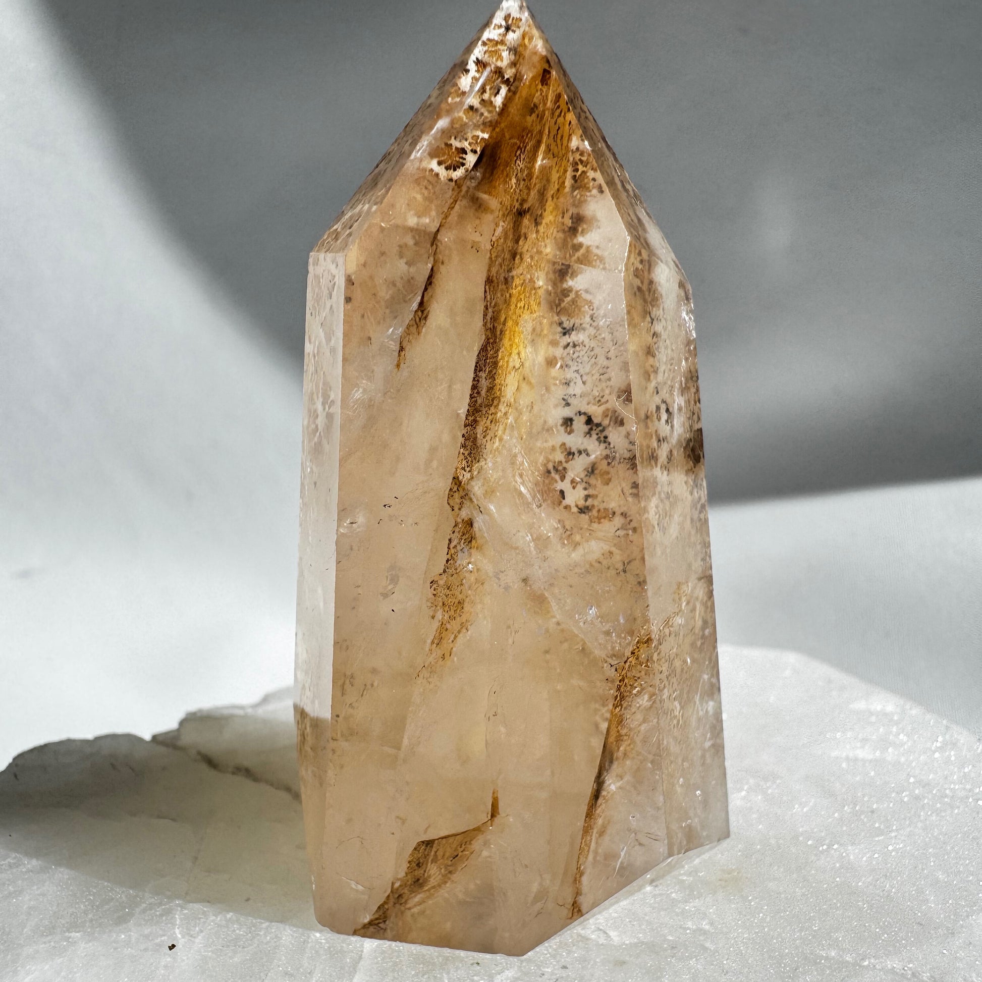 Polished Dendritic Girasol Quartz Point | Online Crystal Shop NZ