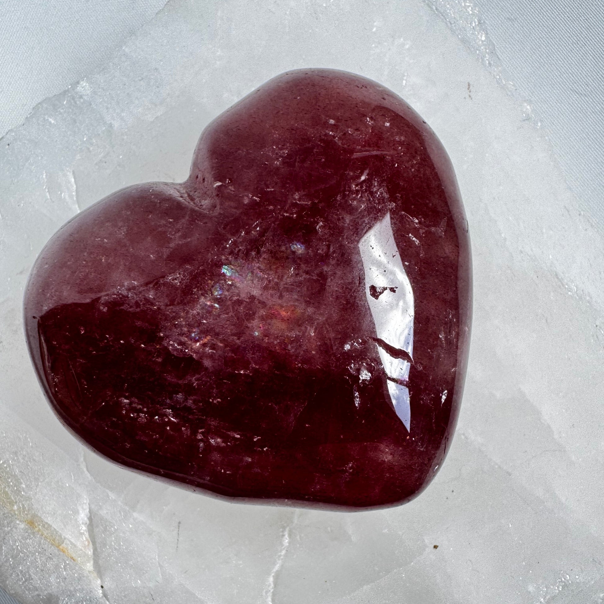 Heart-shaped Strawberry Quartz gemstone | Bespoke Crystals NZ