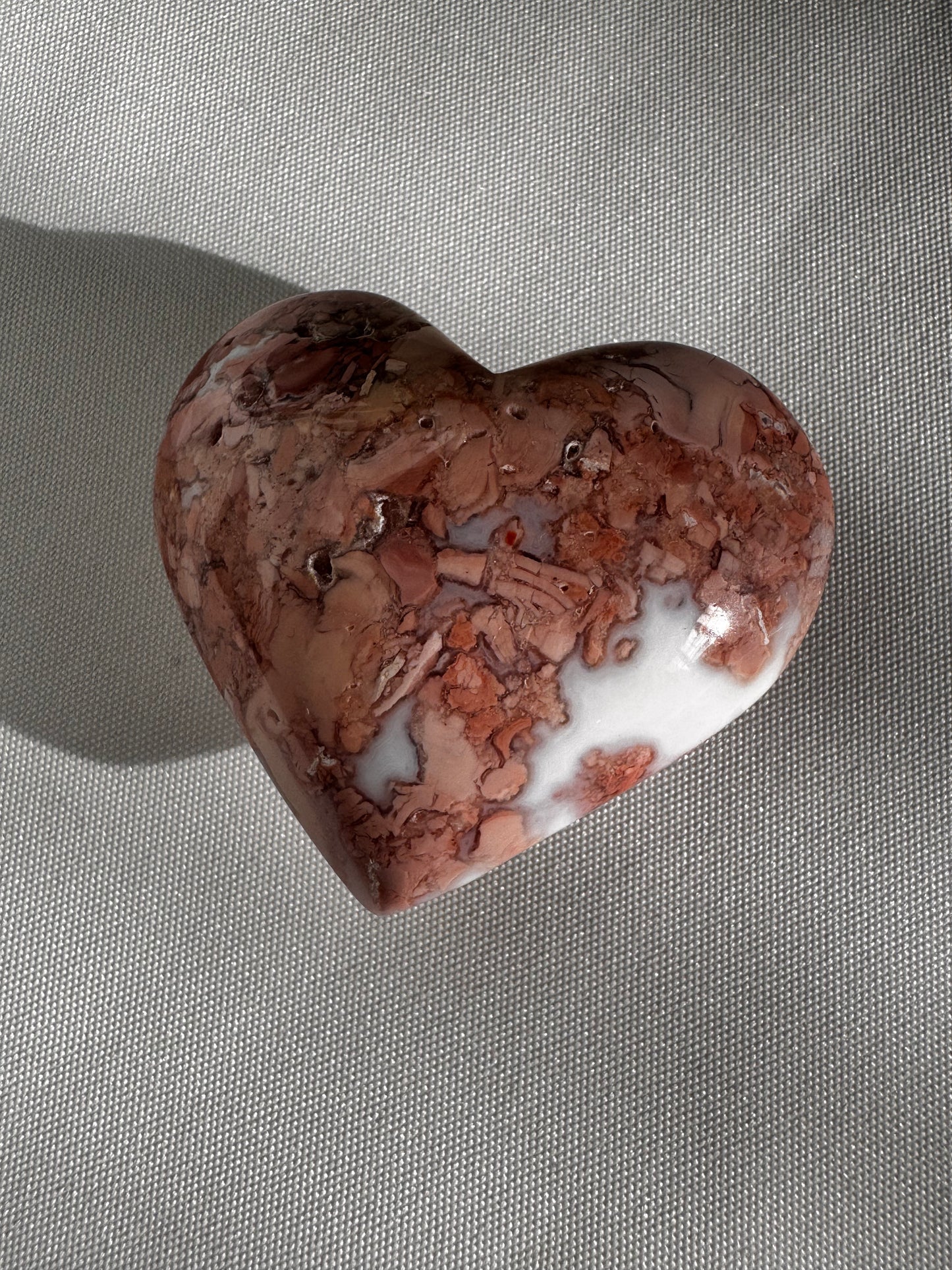 Cotton Candy Agate Crystal Heart