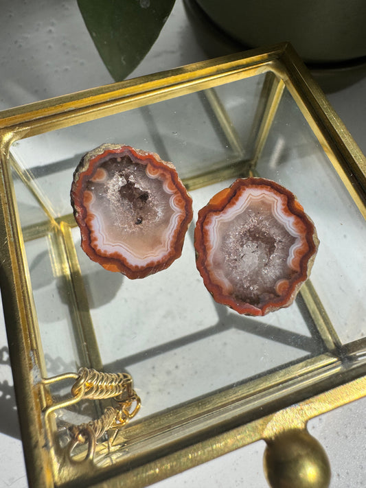Rare Zhanguo Agate Crystal Mini Geode #8