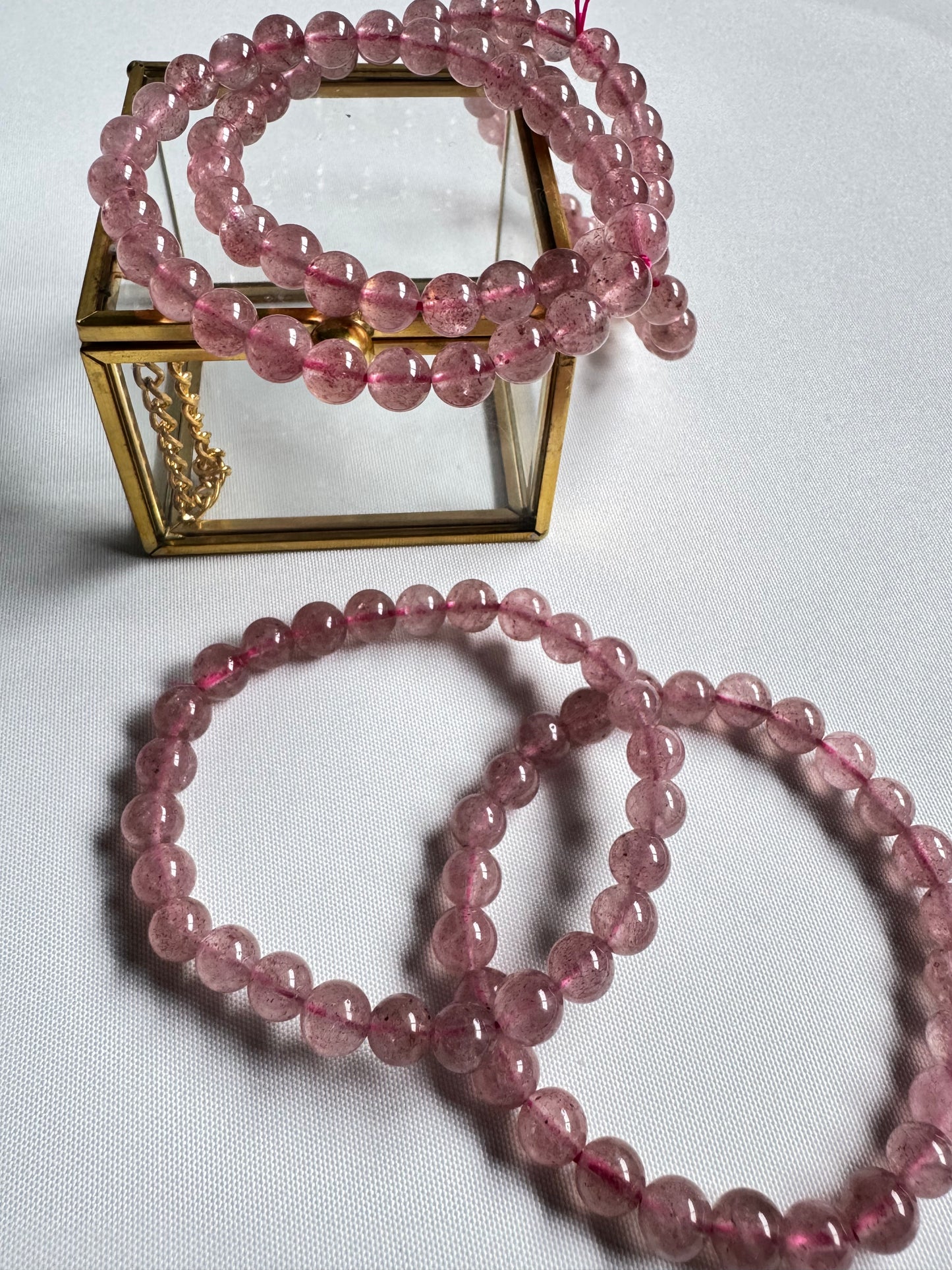 Strawberry Quartz Crystal Bracelets