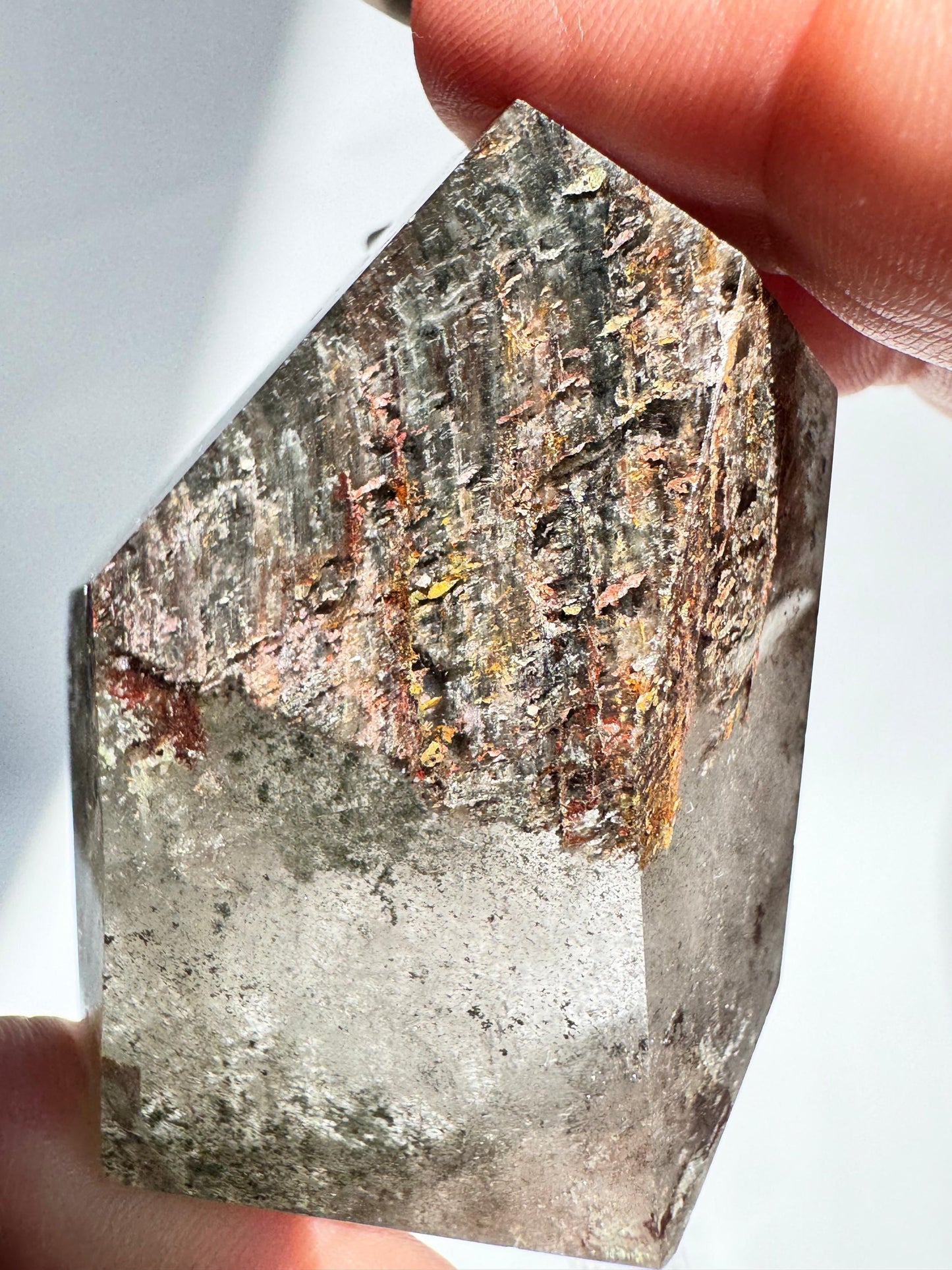 Lodalite Freeform with rich earthy textures and layered inclusions. A powerful healing crystal from the Garden Quartz family in NZ.