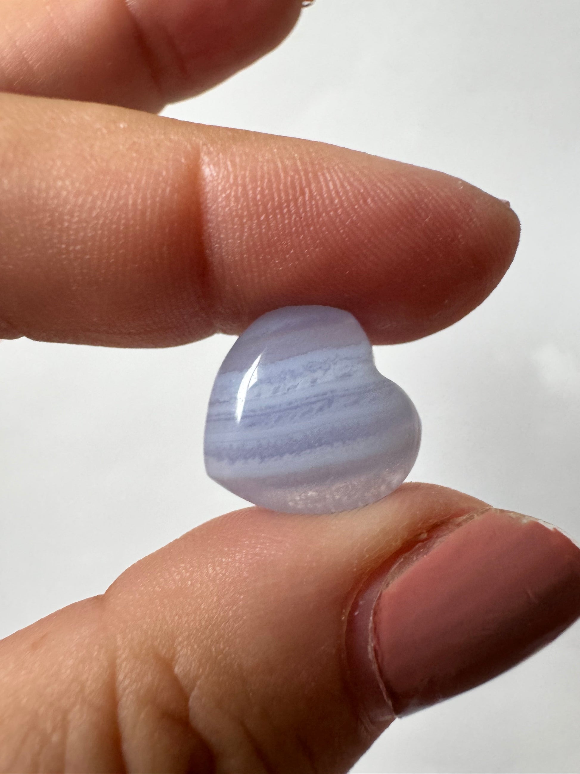 Blue Lace Agate Crystal Hearts 