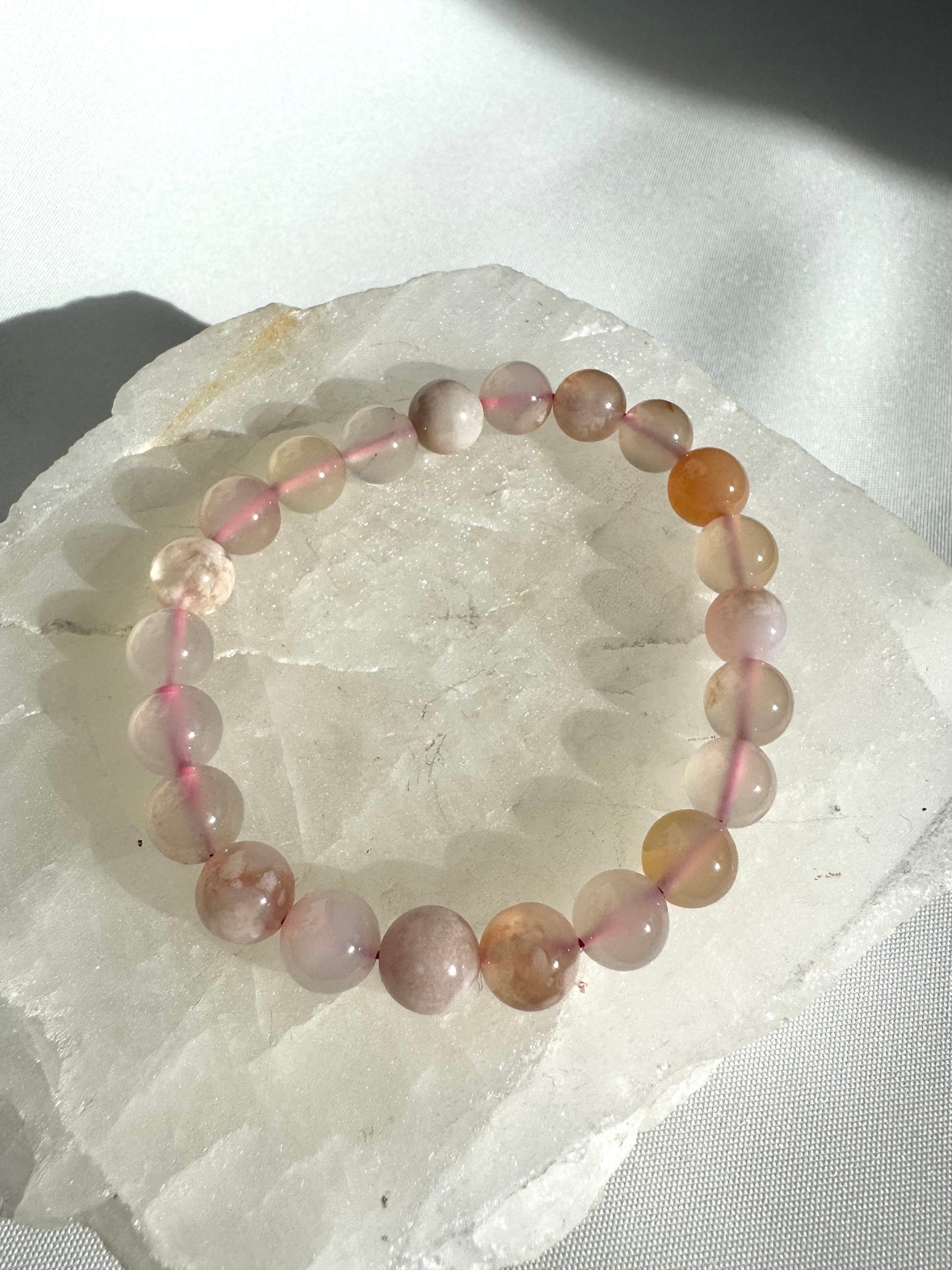 Flower Agate Bracelet 8mm
