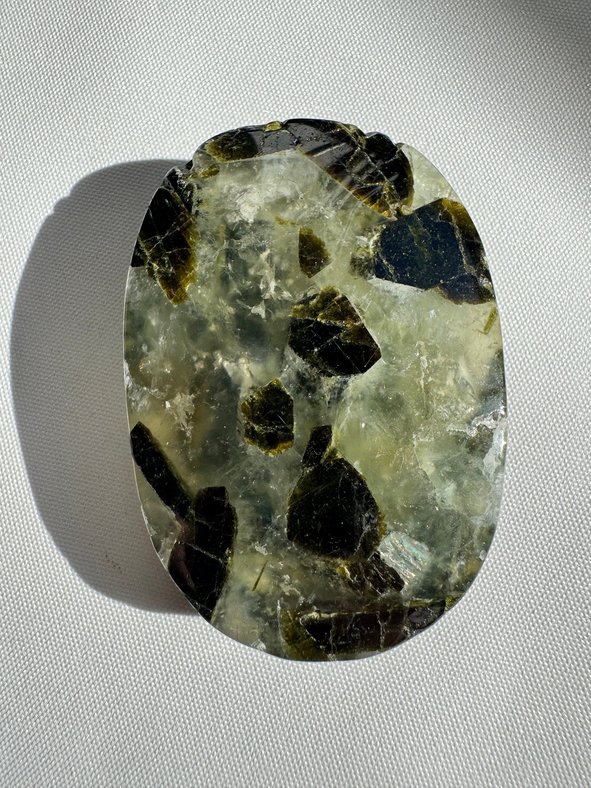 Prehnite Crystal Palm Stone
