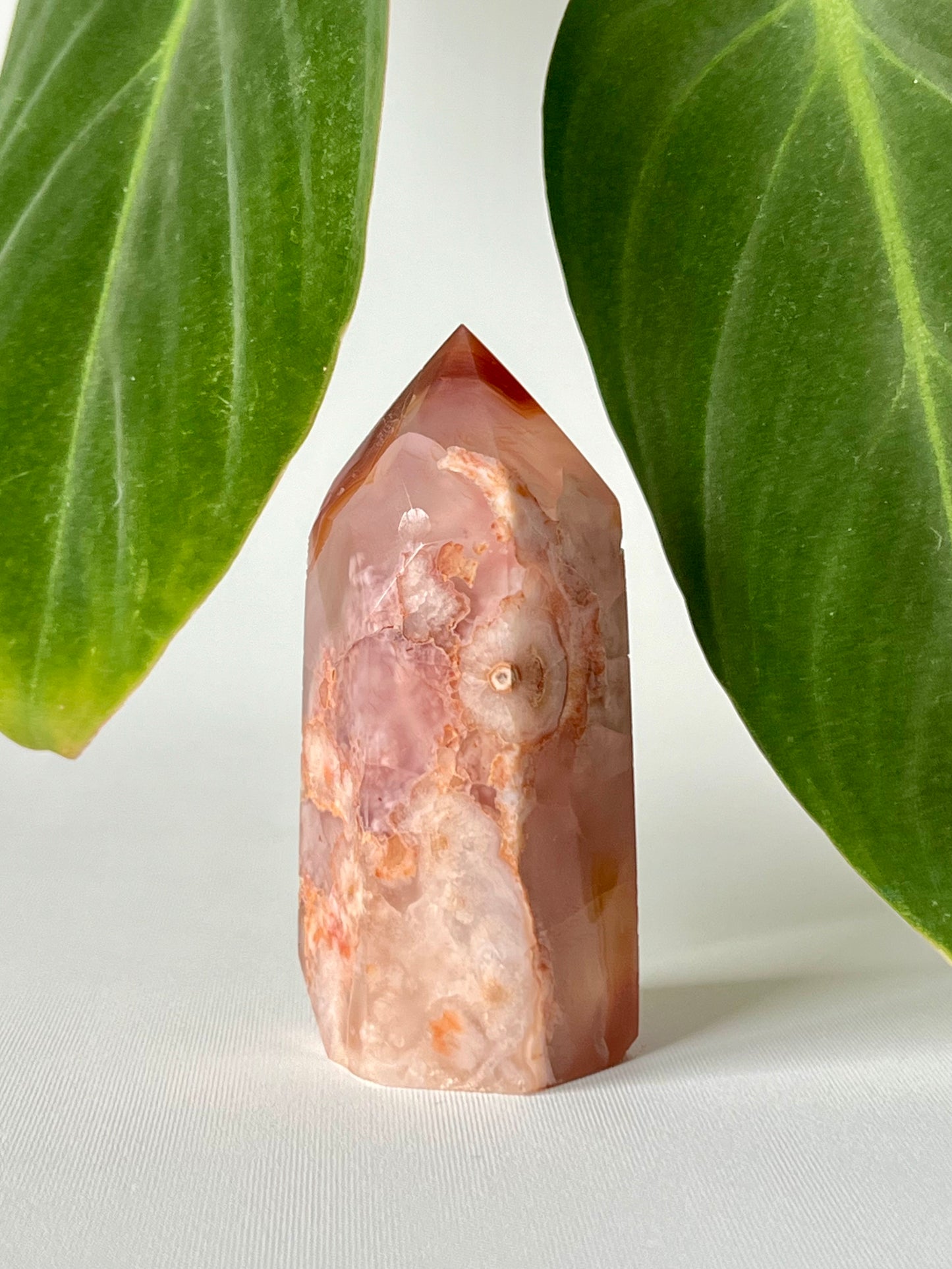 Flower Agate with Carnelian Point