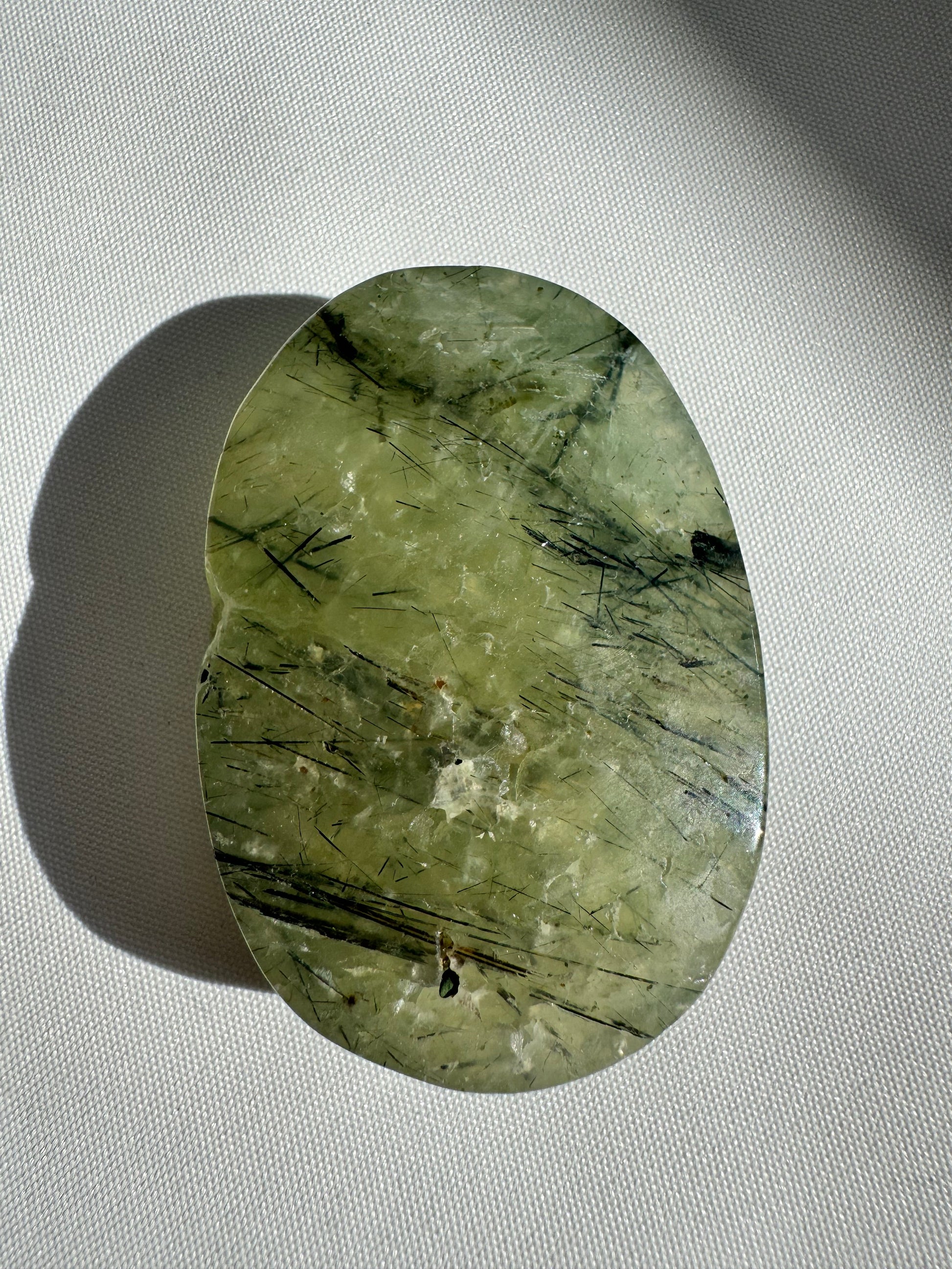 Prehnite Crystal Palm Stone