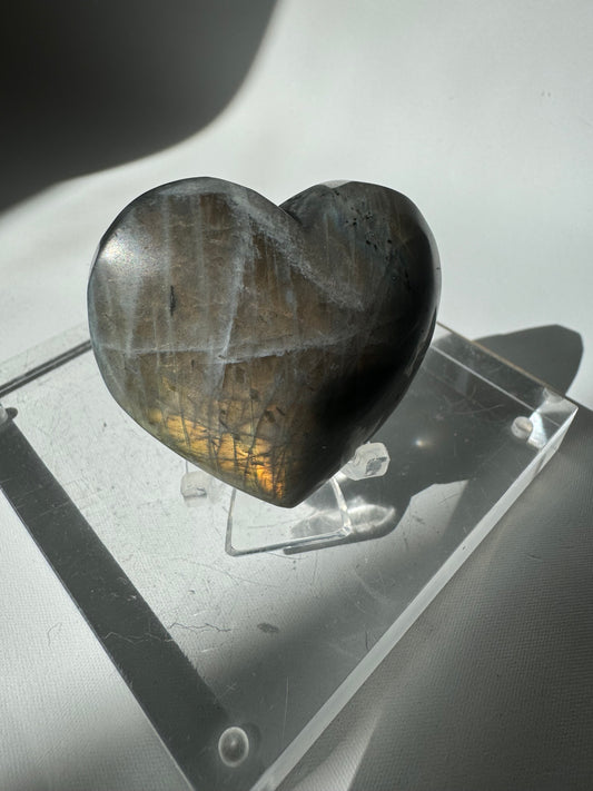 Labradorite Puffy Heart #4