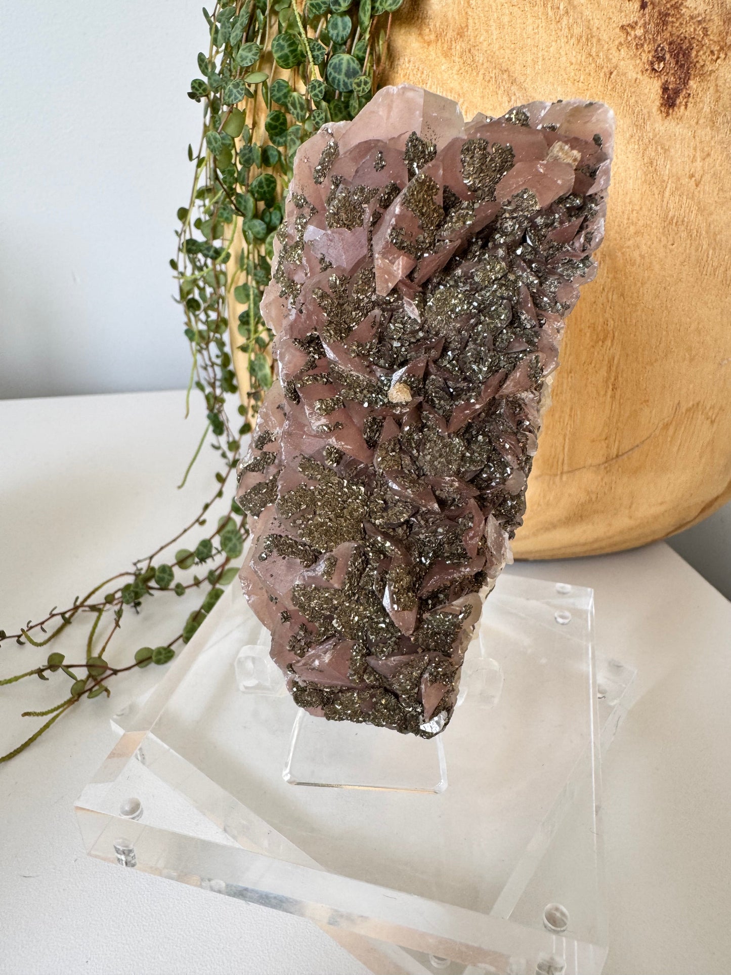 Rare Pink Benz Calcite with Chalcopyrite #1