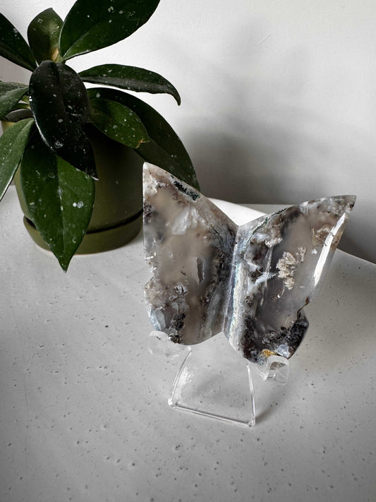 Moss Agate Crystal Butterfly | Bespoke Crystals 