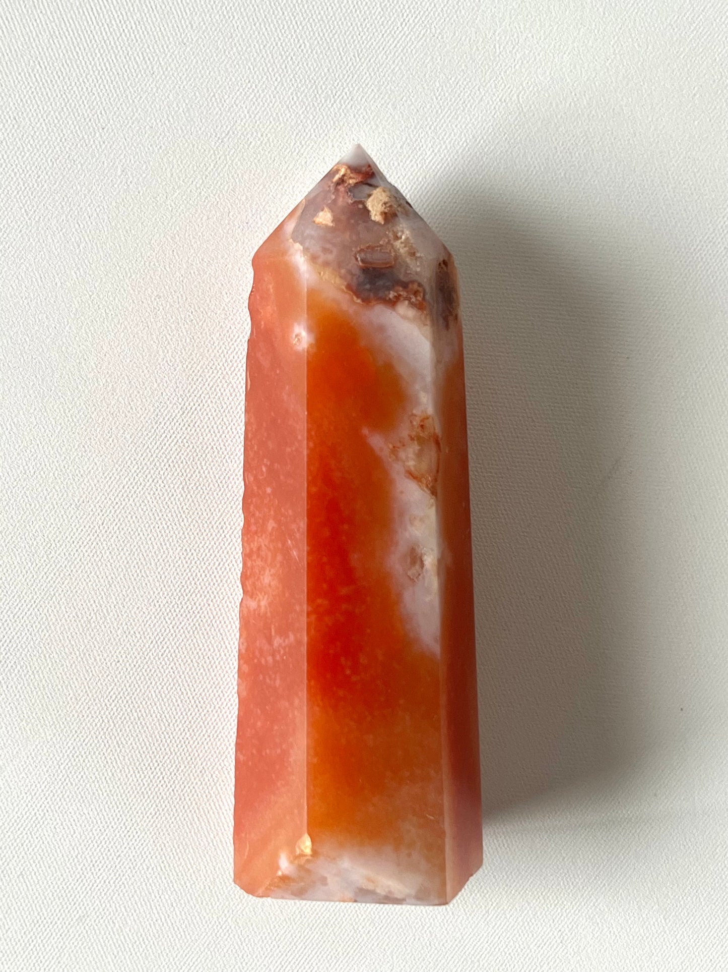 Flower Agate with Carnelian Point