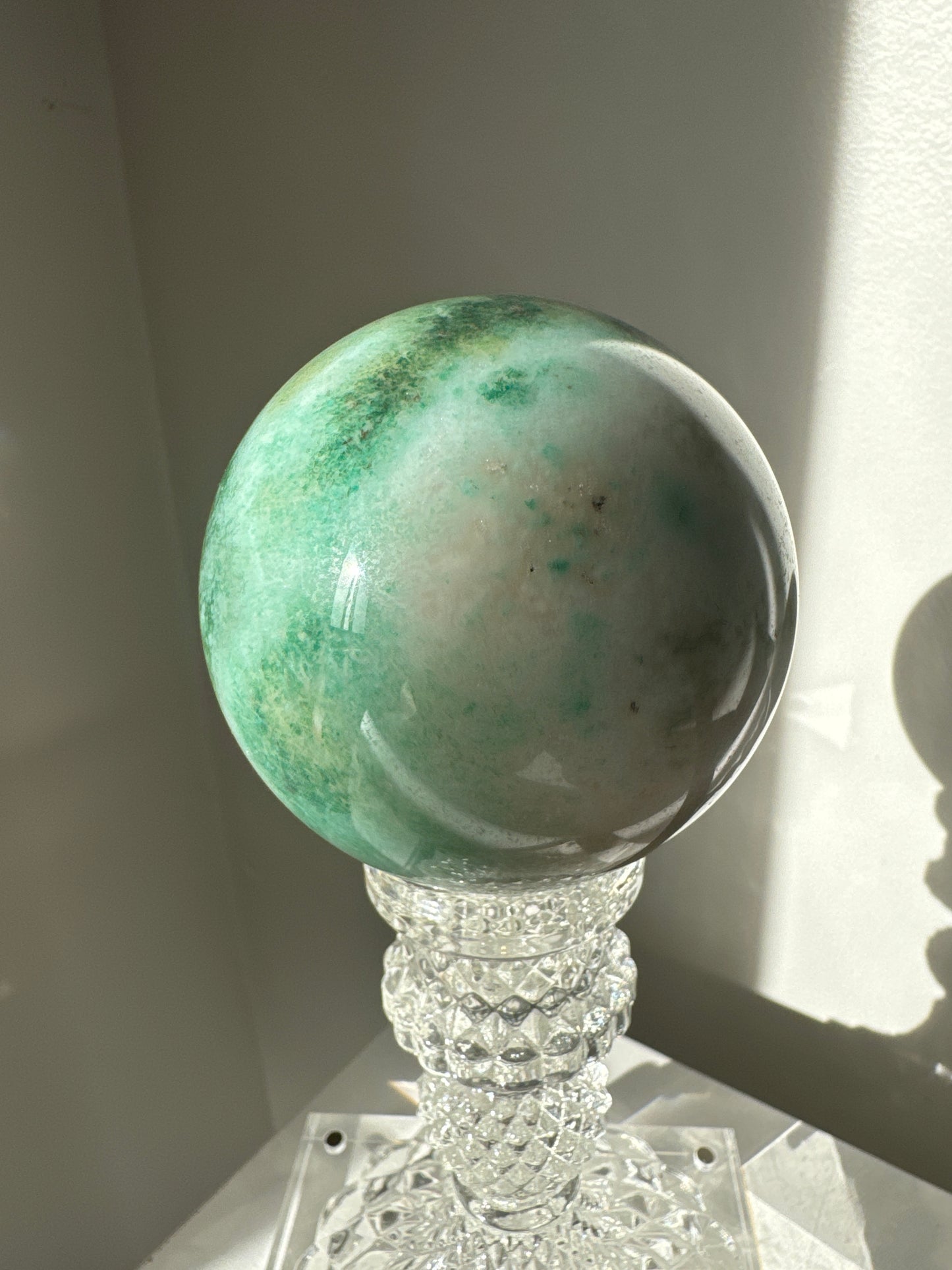 Green Flower Agate Sphere #2