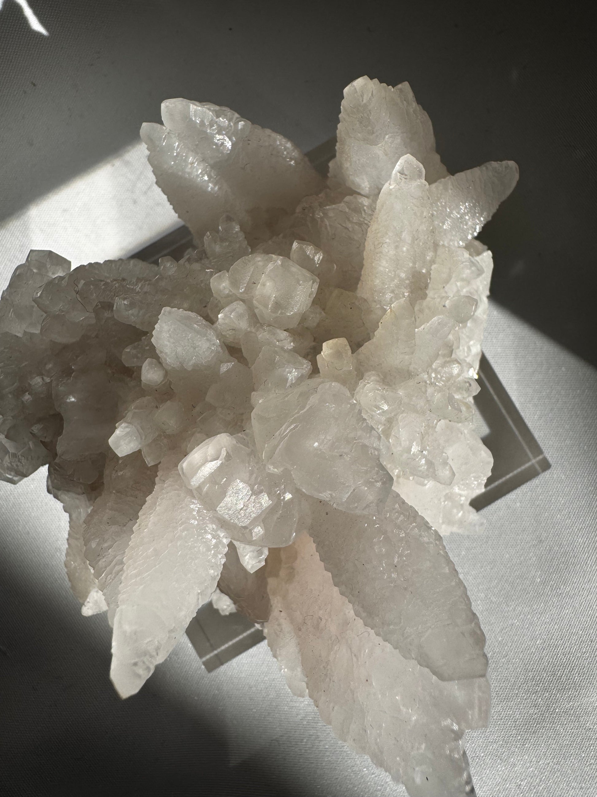 Pink Feather Calcite Crystal Cluster #1