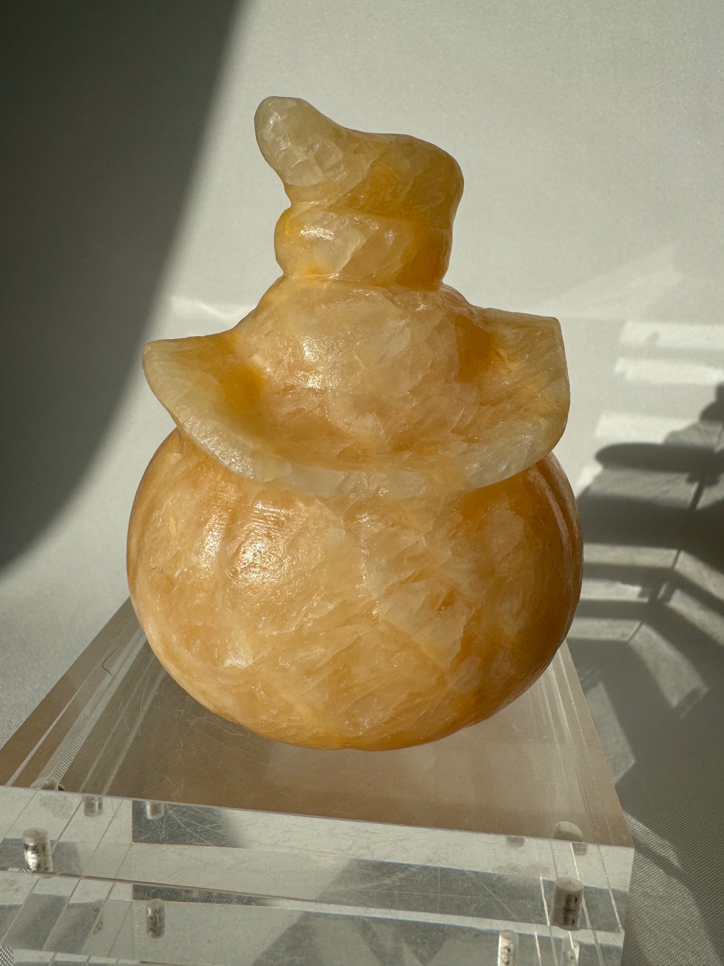 Orange Calcite Jack O Lantern Large