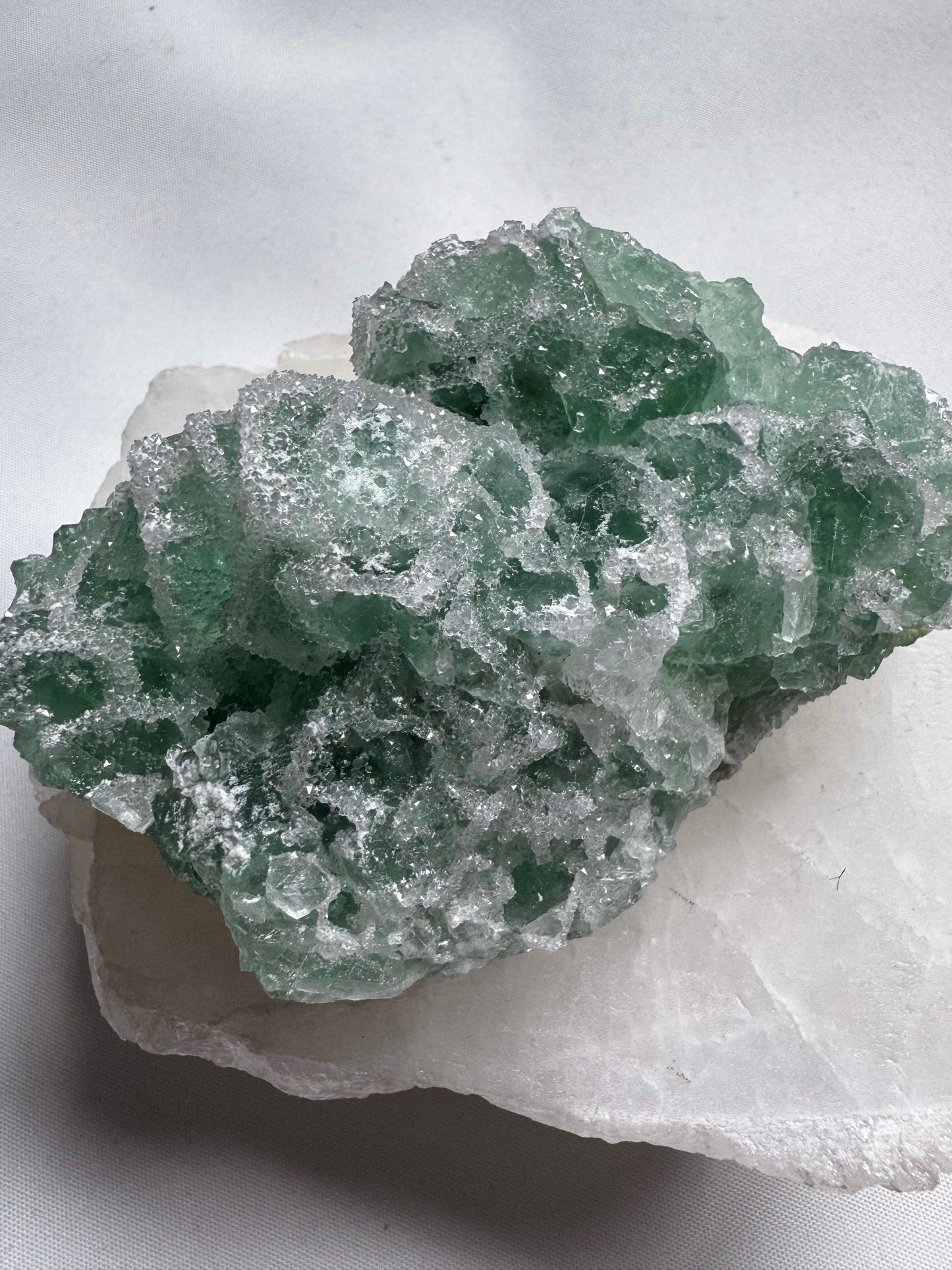 Green Sugar Cubic Fluorite Crystal Cluster #2