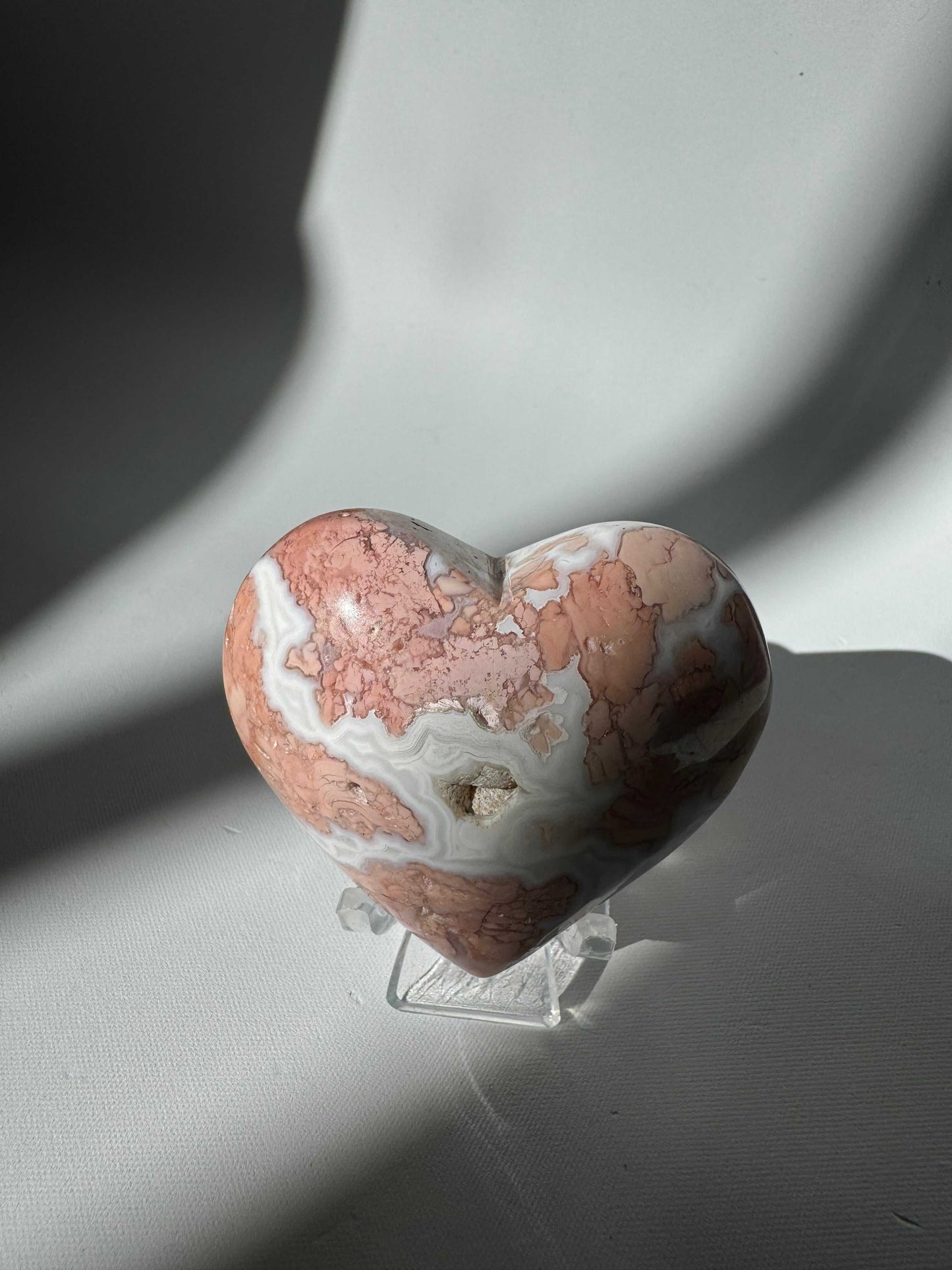 Cotton Candy Agate Crystal Hearts 