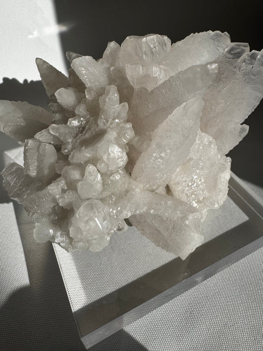 Pink Feather Calcite Crystal Cluster #1