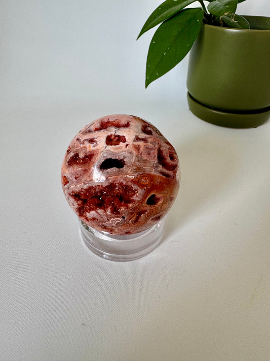 Pink Lace Agate Druze Sphere #2