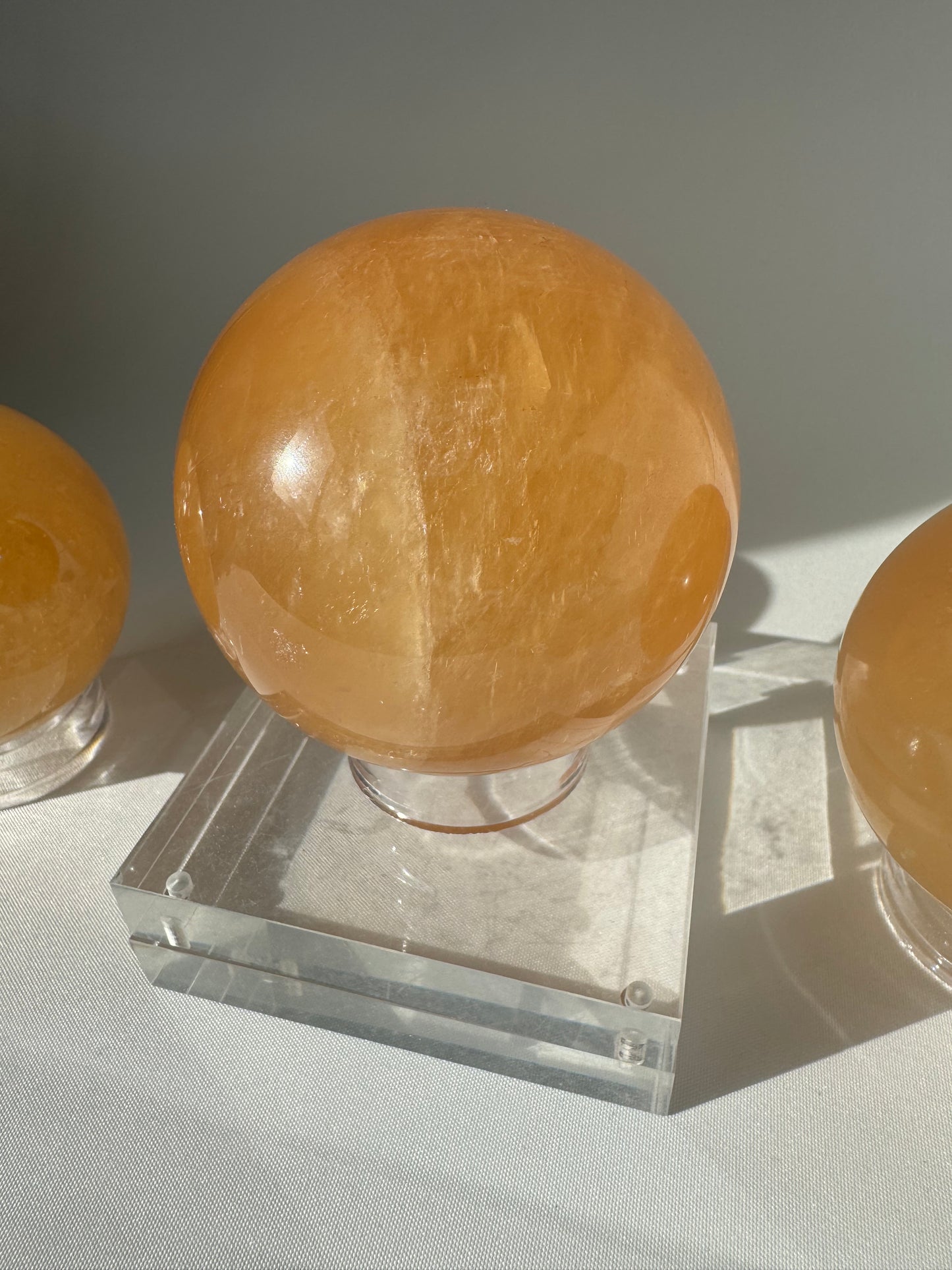 Rainbow Honey Calcite Sphere #HC1