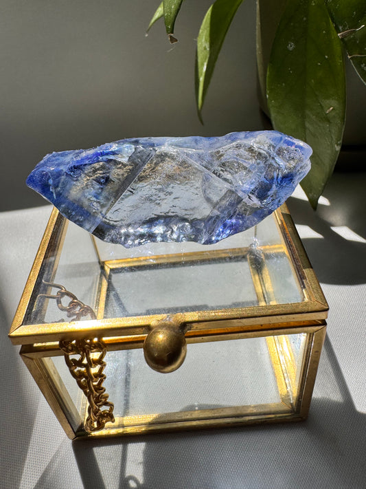 Rare Blue Halite Crystal Specimen