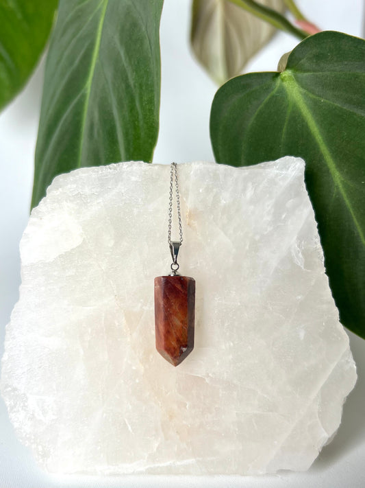 Red Amphibole Quartz Pendant