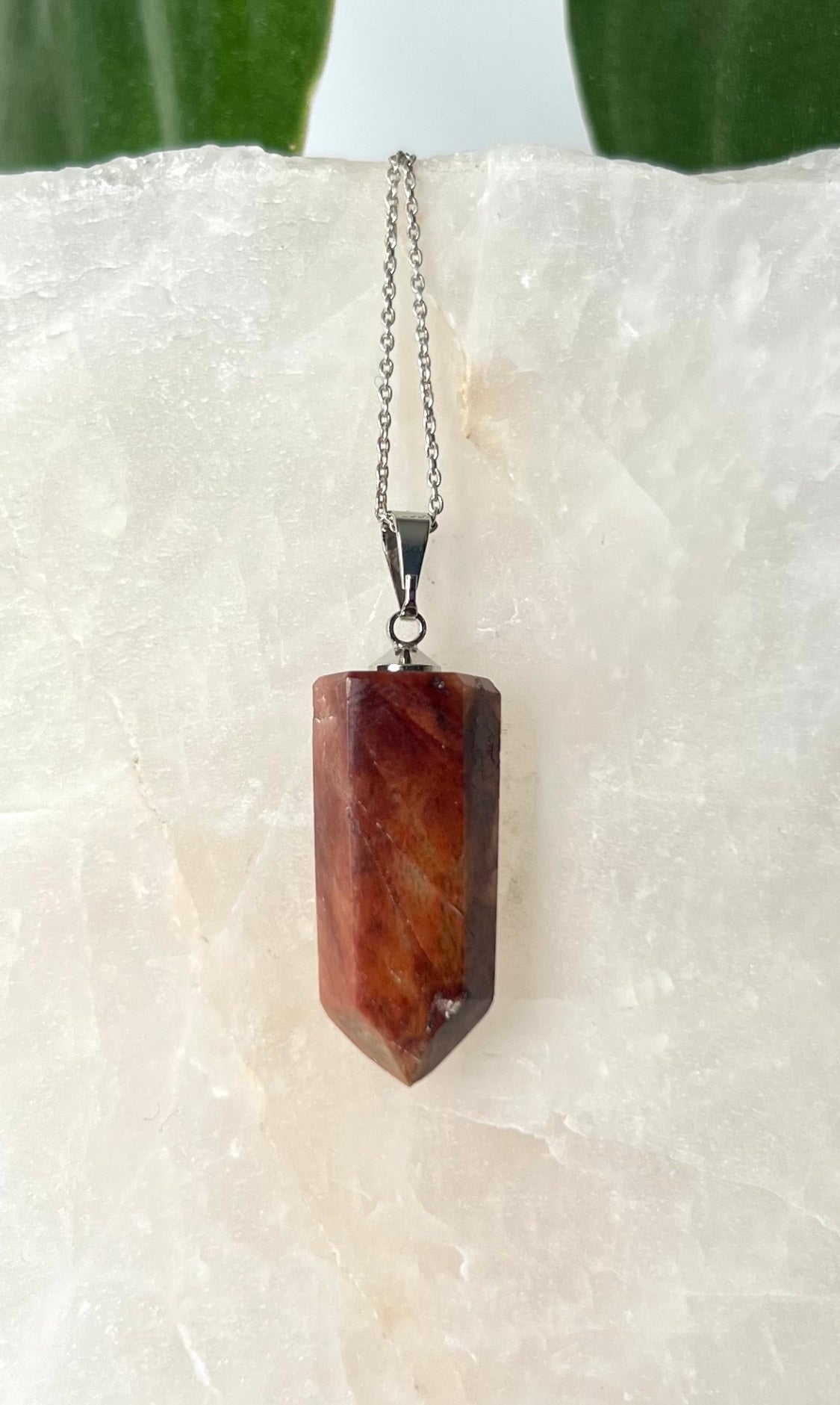 Red Amphibole Quartz Pendant