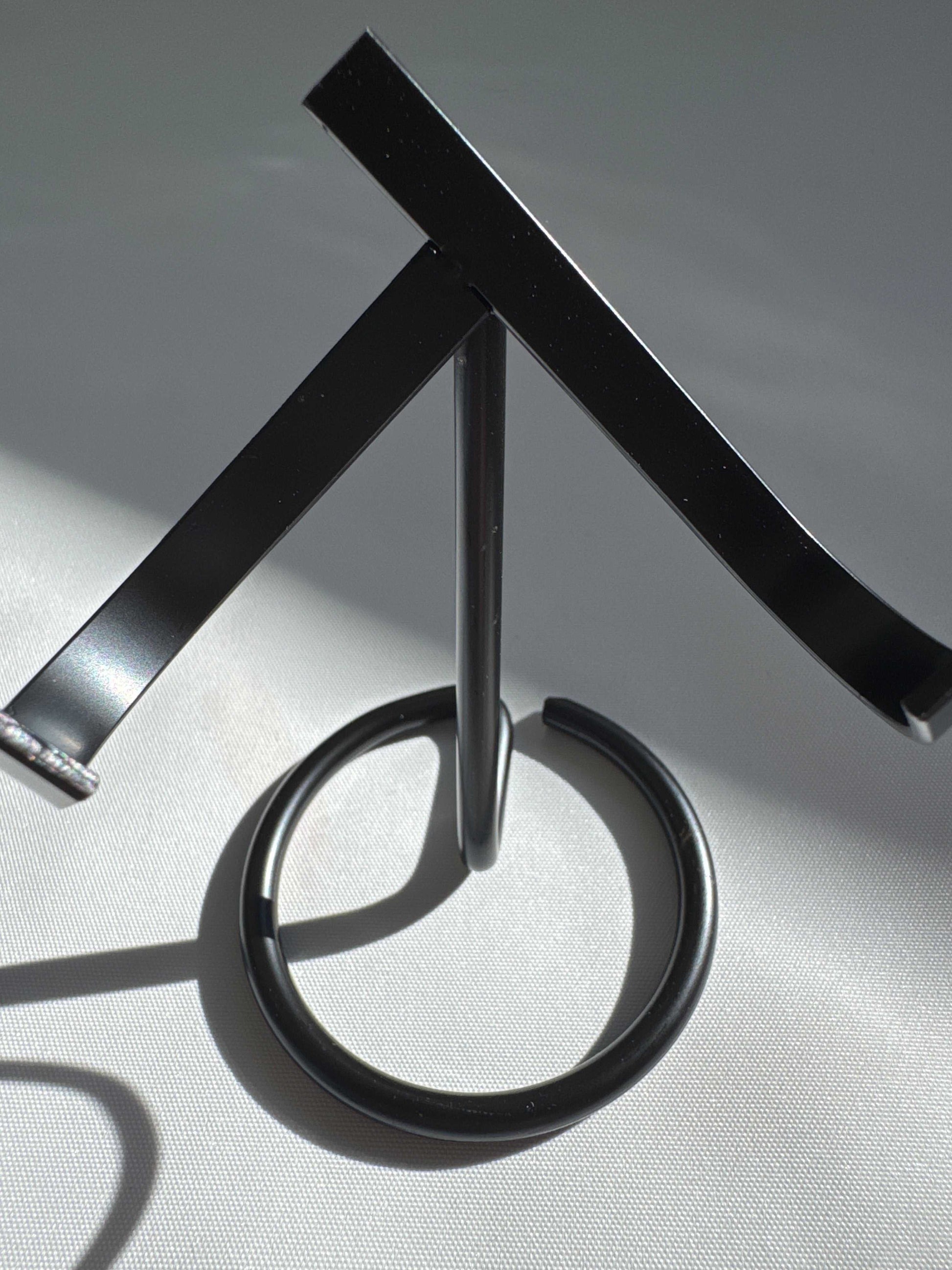 Close-up of the Black Display Stand | Bespoke Crystals,