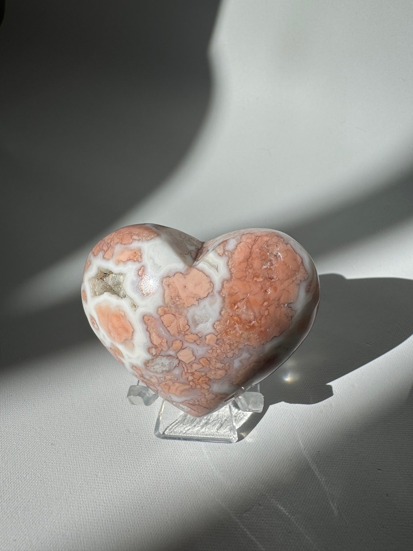 Cotton Candy Agate Crystal Hearts 