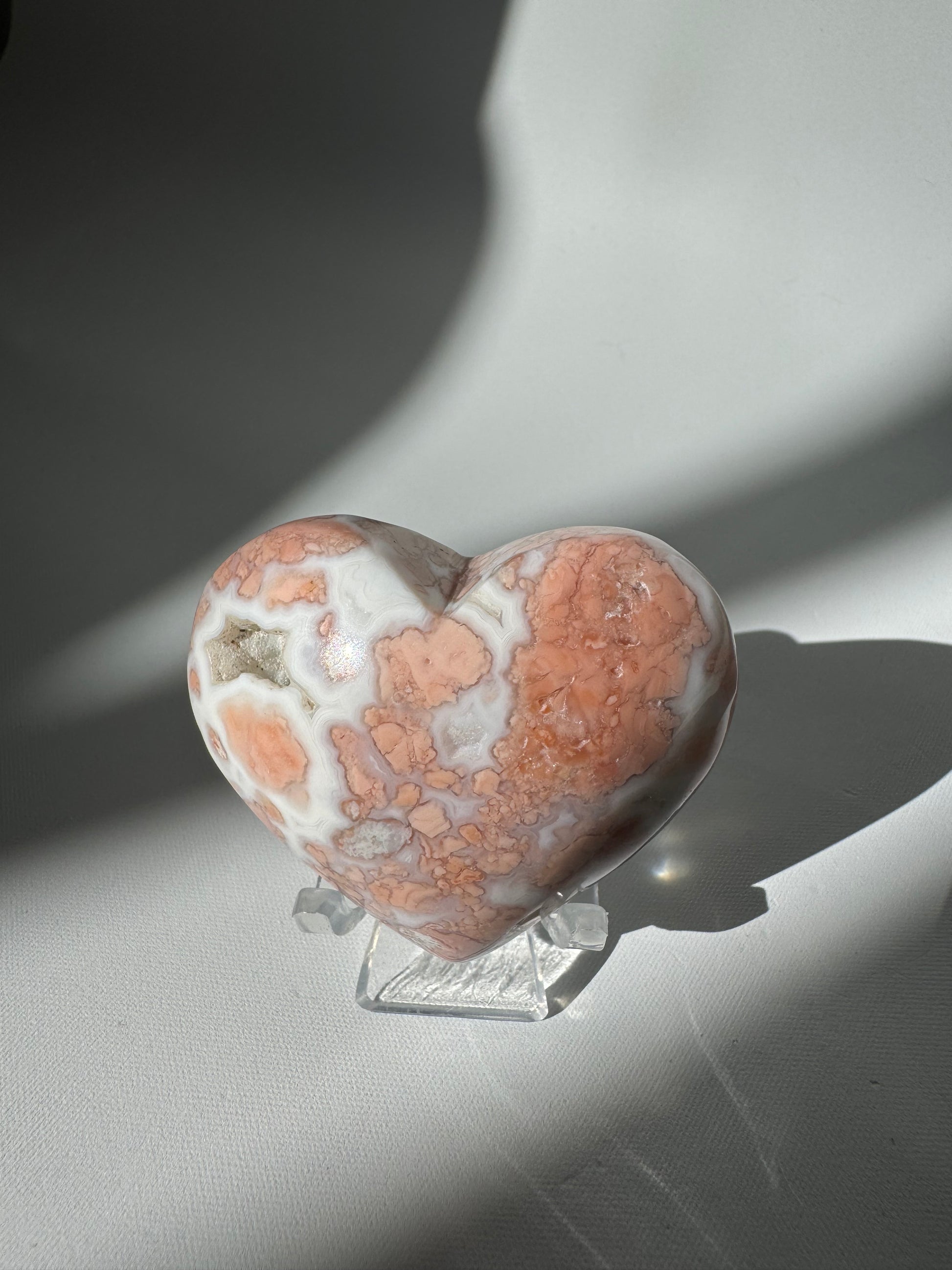 Cotton Candy Agate Crystal Hearts 