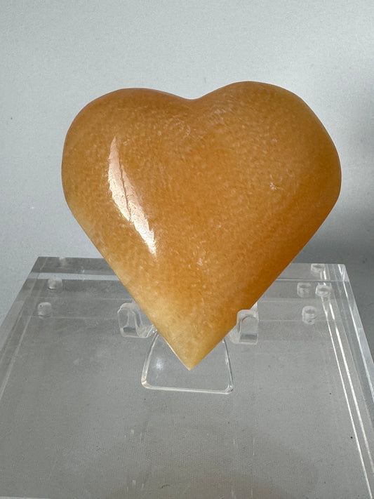 Orange Calcite Heart with Stand