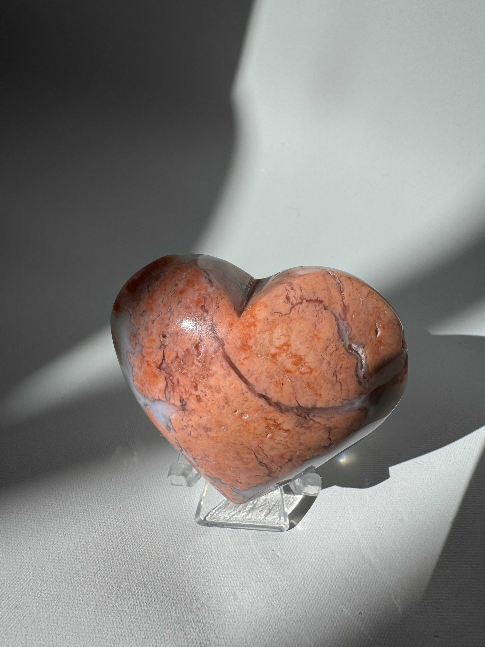 Cotton Candy Agate Crystal Hearts 