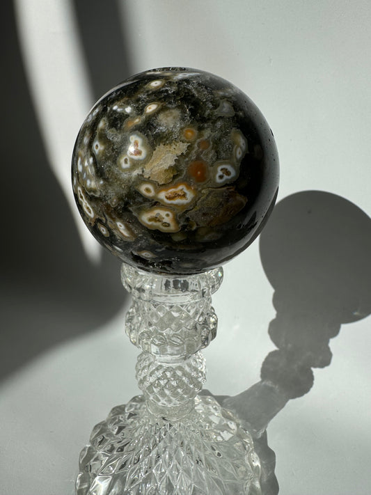 Orbicular Ocean Jasper Sphere #4