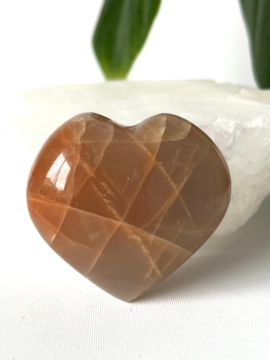 Peach Moonstone Heart