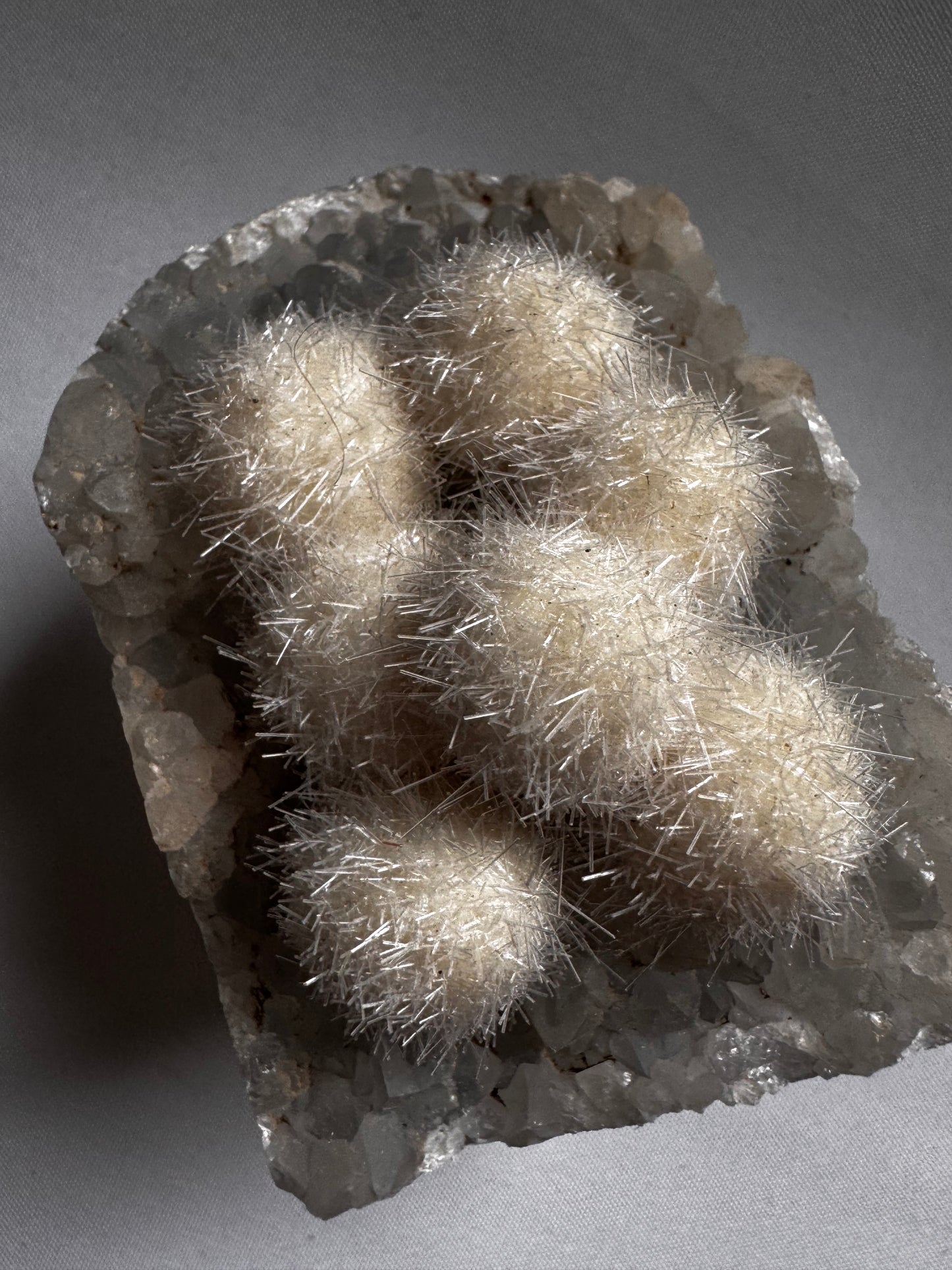 Mesolite Flowers on Apophyllite -UV Reactive