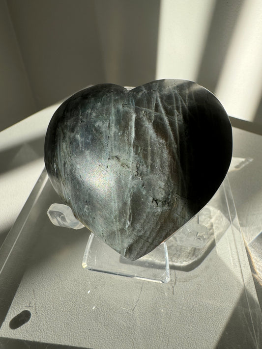 Labradorite Puffy Heart #1