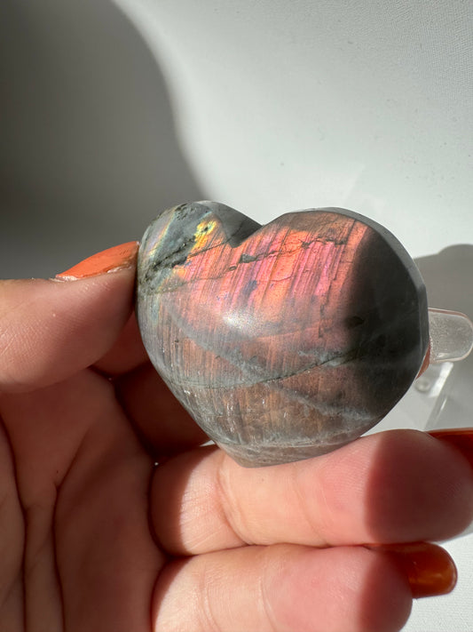 Labradorite Puffy Heart #3