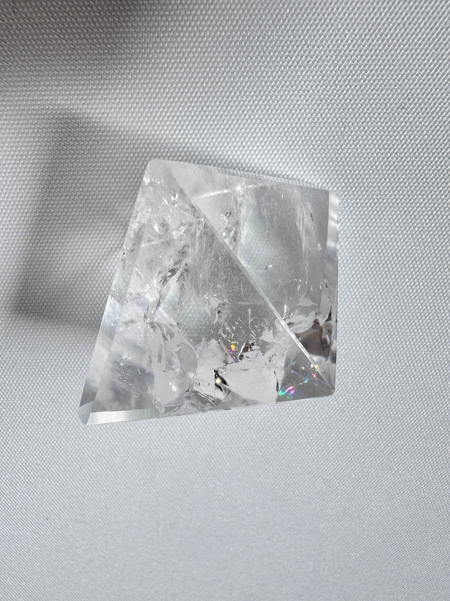 Single Lemurian Quartz Octahedron with internal inclusions, perfect for manifestation and multidimensional energy work.