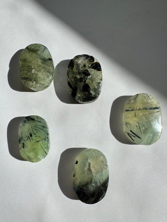 Prehnite Crystal Palm Stone