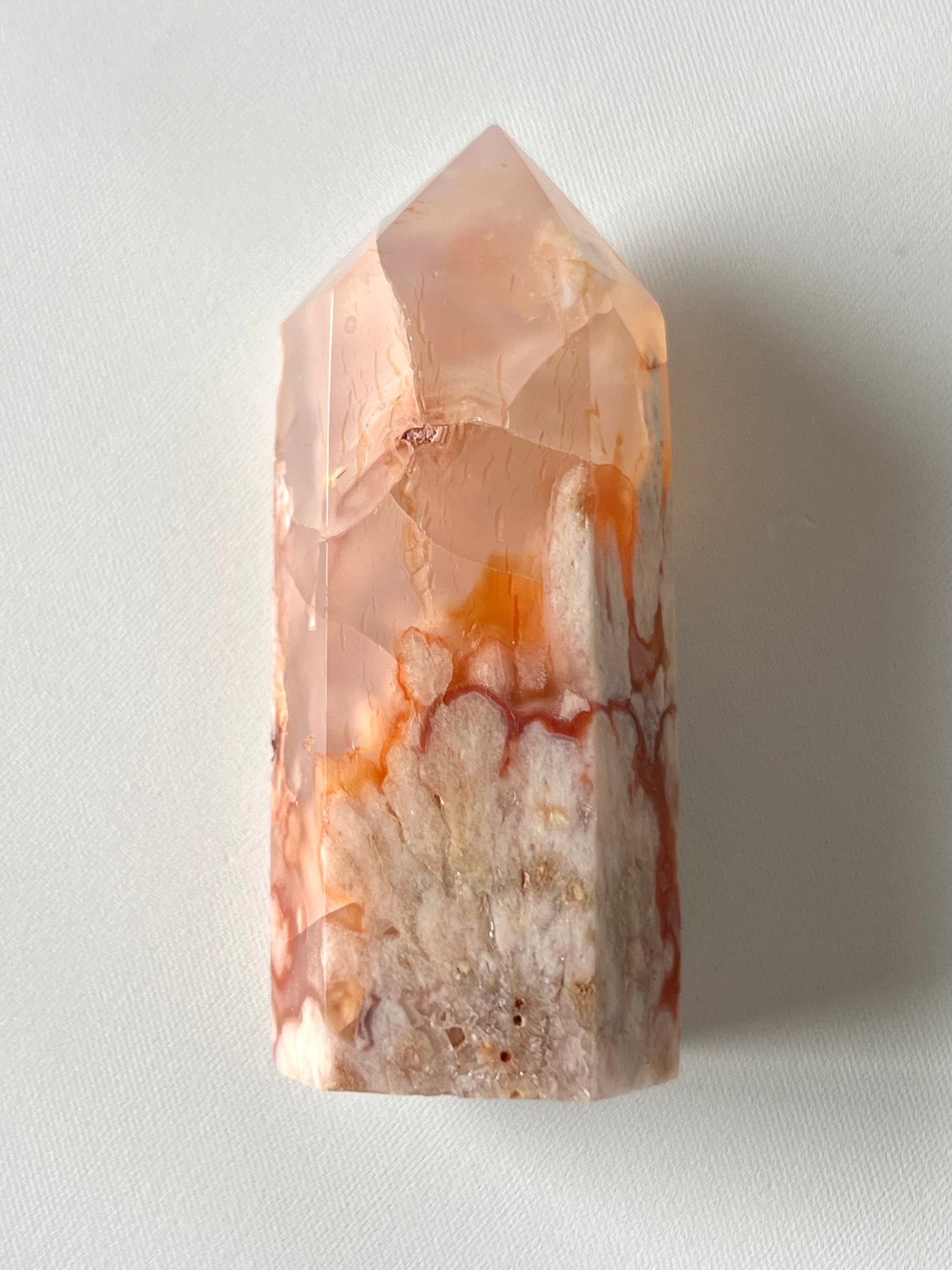 Flower Agate with Carnelian Point