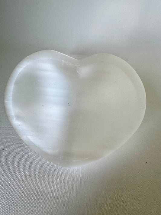 Selenite Heart Dish