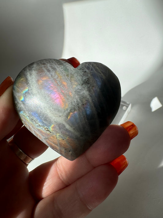 Labradorite Puffy Heart #5