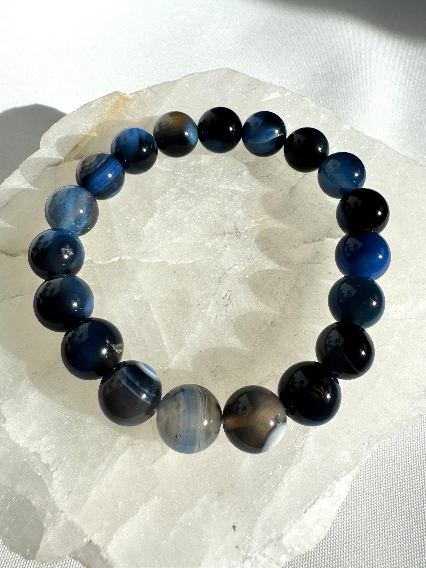 Blue Agate Crystal Bracelet 10mm | Bespoke Crystals