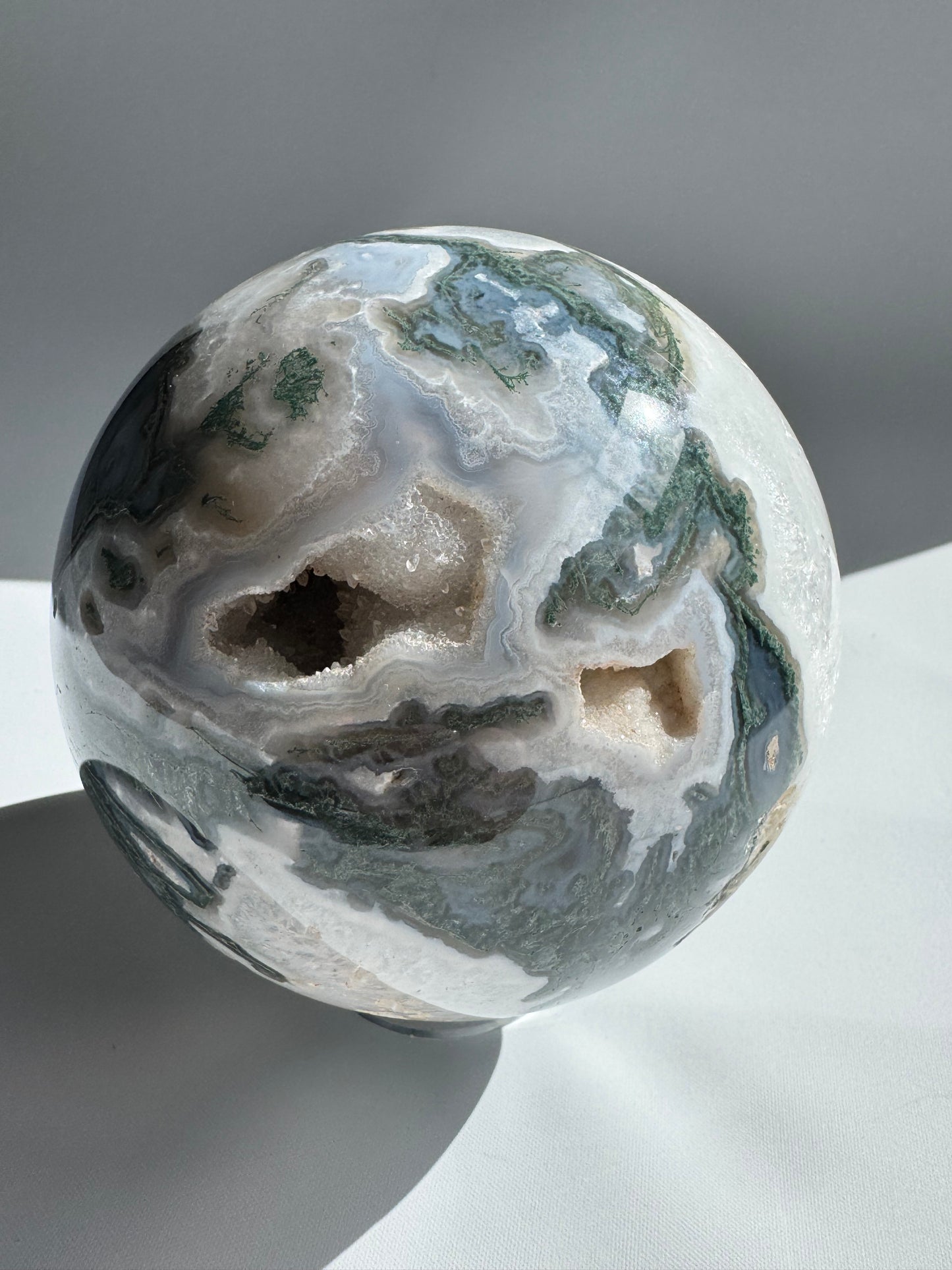 Moss Agate Crystal Sphere