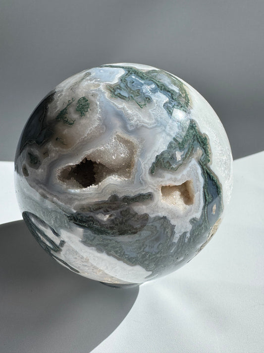 Moss Agate Crystal Sphere