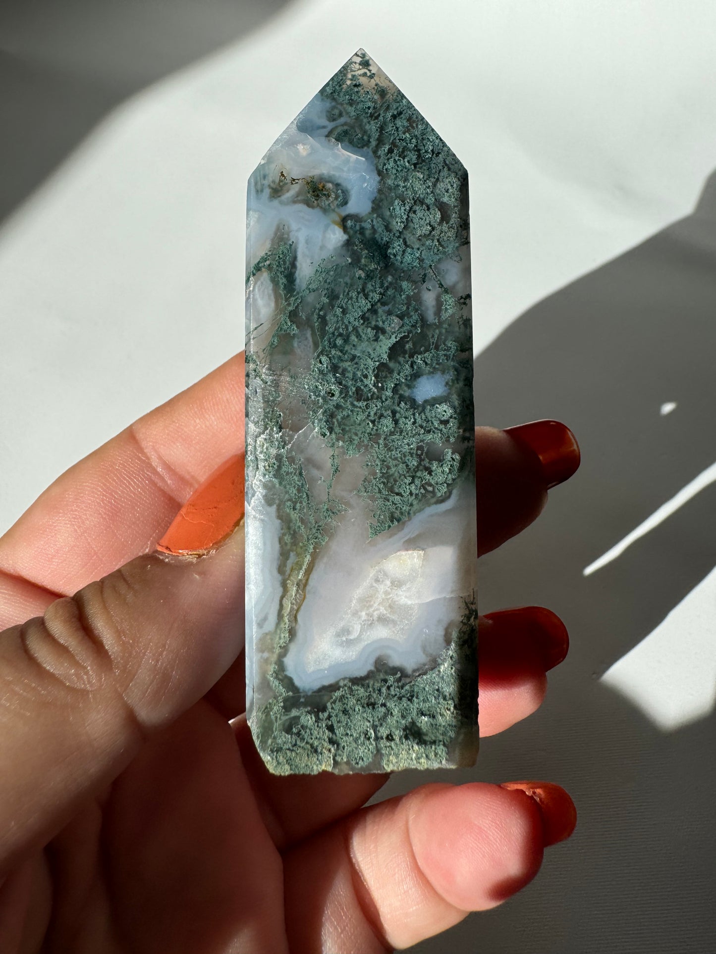 Moss Agate Druze Tower #4